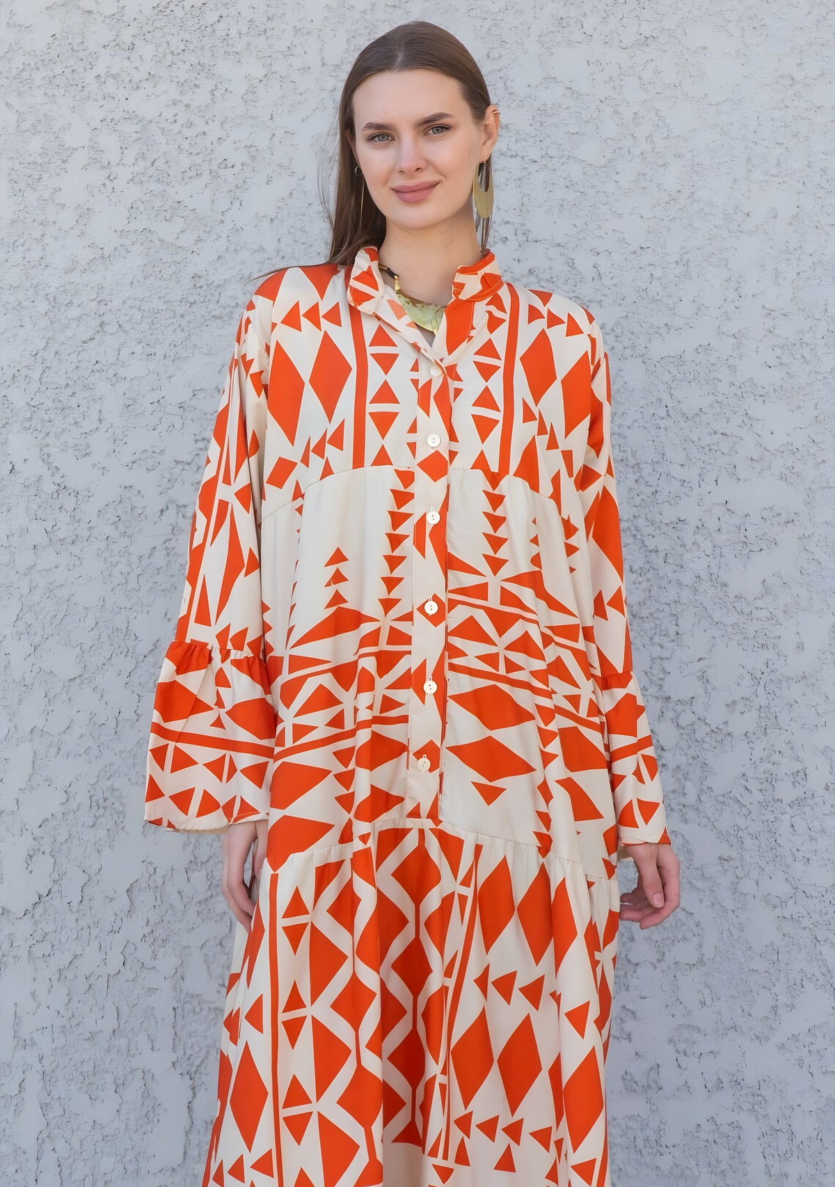 Multicolor Bohemian Kaftan Dress, Egyptian Cotton