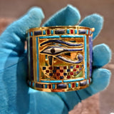 King Shoshenq II bracelet replica, 24K gold-plated brass museum reproduction