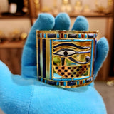 Close-up of gold-plated detail on Shoshenq II bracelet replica