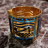 Side view of Shoshenq II bracelet showing precious stone inlays