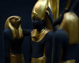 Black and Gold Statue of Ramesses III with Horus and Seth