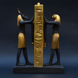Black and Gold Statue of Ramesses III with Horus and Seth