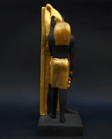 Black and Gold Statue of Ramesses III with Horus and Seth