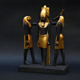Black and Gold Statue of Ramesses III with Horus and Seth
