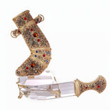 Crystal blade dagger with gold plating, Asfour crystal decorative piece