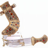 Side view of Asfour crystal dagger display piece