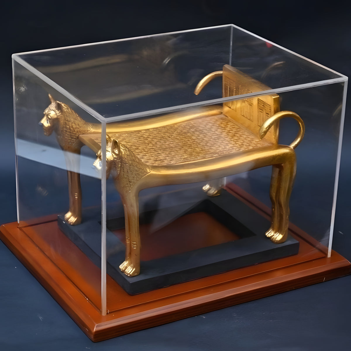 Side view of Tutankhamun funerary bed showing lioness form