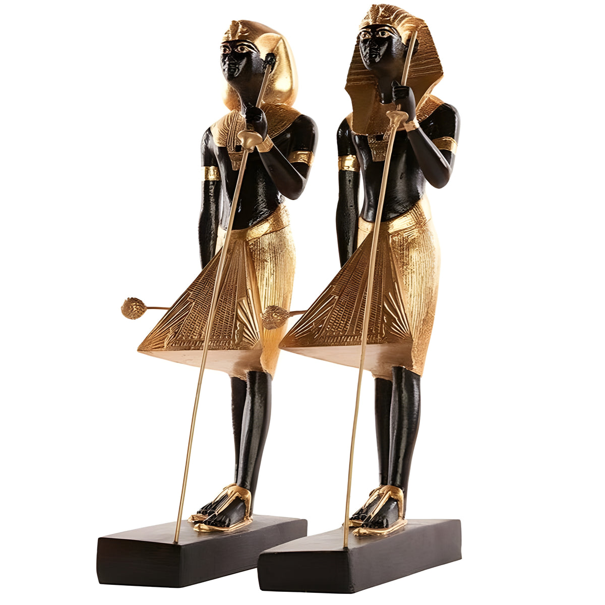 Guardian statue replica displayed showing headdress detail