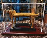 Side view of Tutankhamun funerary bed showing hippo form