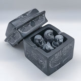 Elegant Set of 4 Black Handcrafted Ancient Egyptian Canopic Jars