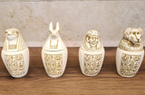 Elegant Set of 4 Handcrafted Ancient Egyptian Canopic Jars (Style 2)