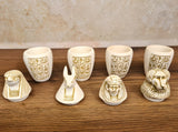 Elegant Set of 4 Handcrafted Ancient Egyptian Canopic Jars (Style 2)