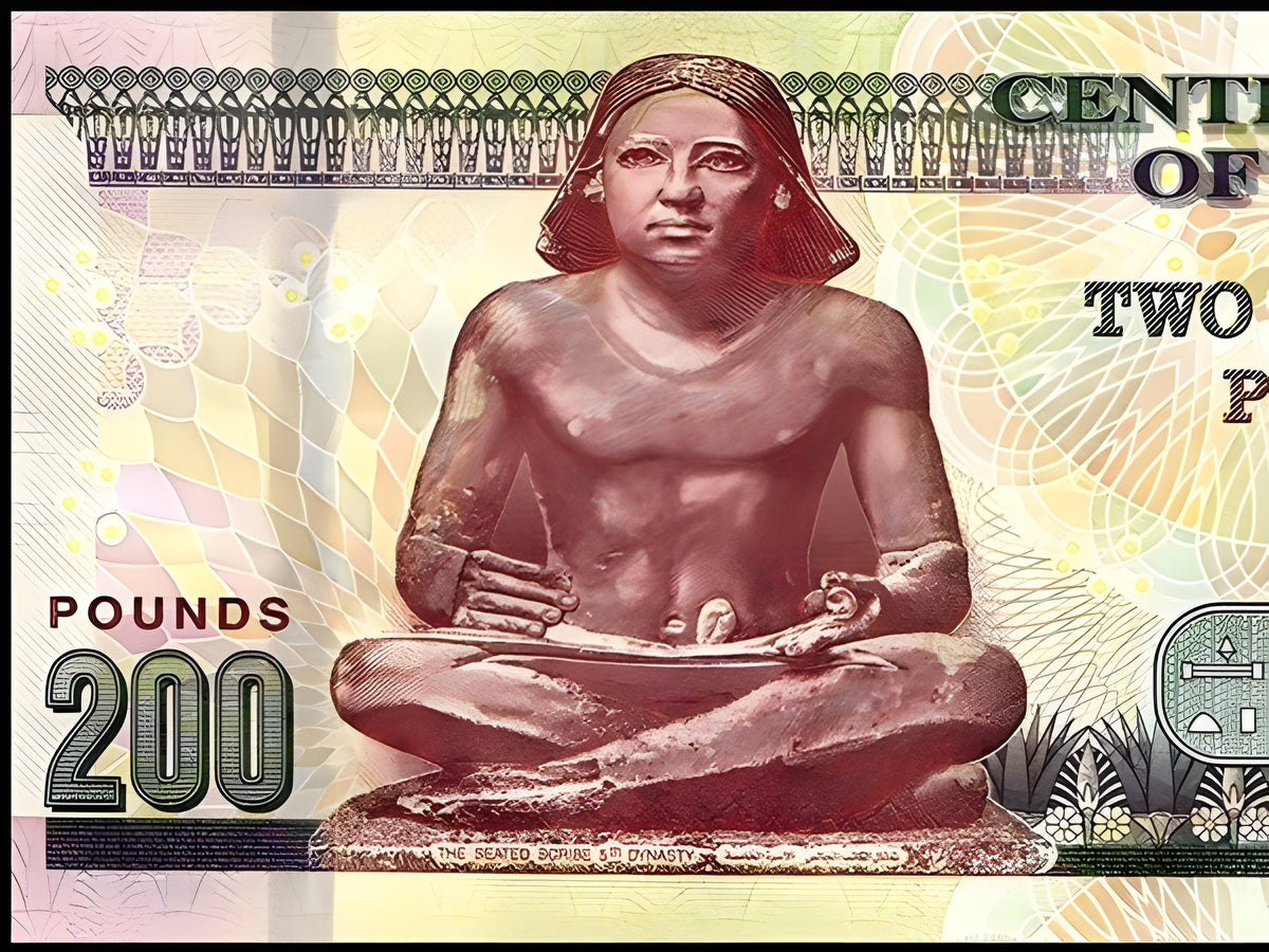 Egypt 200 Pounds Banknote – Qani Bay Mosque & the Seated Scribe