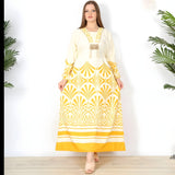 Yellow Printed Cotton Caftan