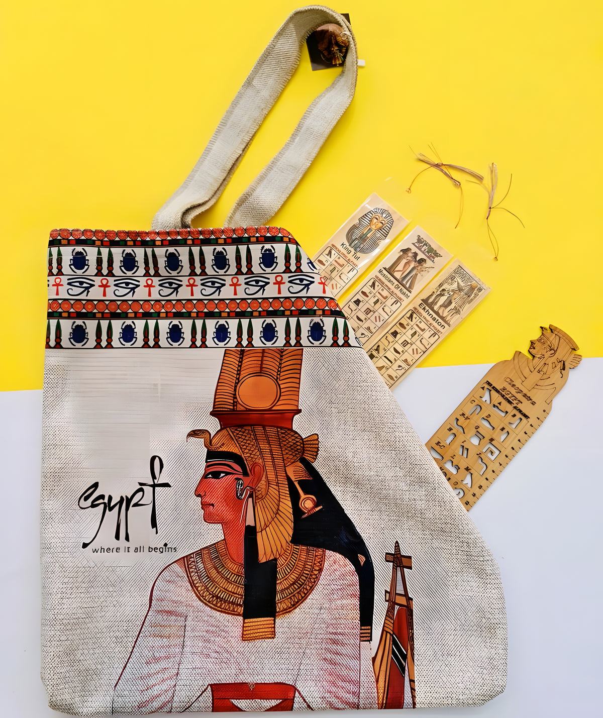 Egyptian Queen Cleopatra Handmade Tote Bag