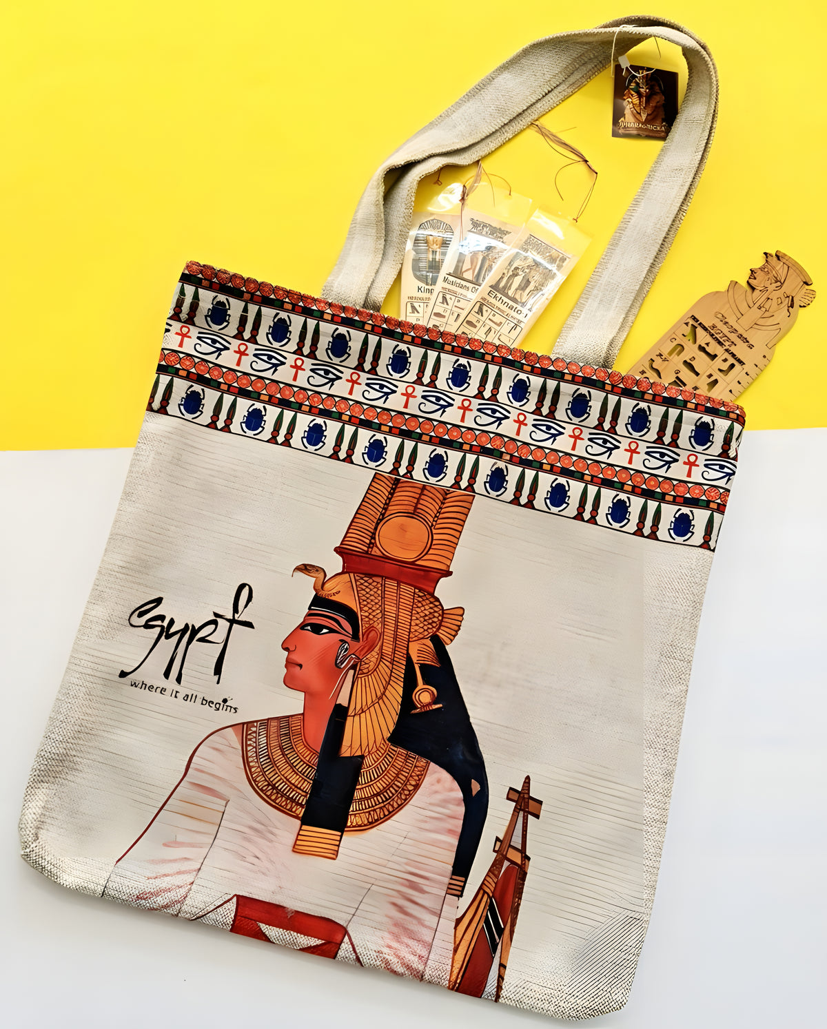Egyptian Queen Cleopatra Handmade Tote Bag