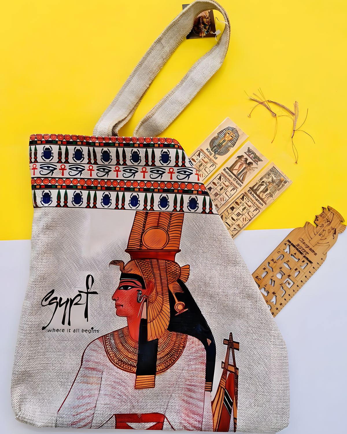 Egyptian Queen Cleopatra Handmade Tote Bag