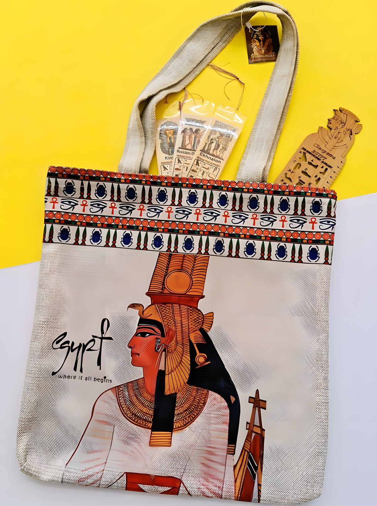 Egyptian Queen Cleopatra Handmade Tote Bag