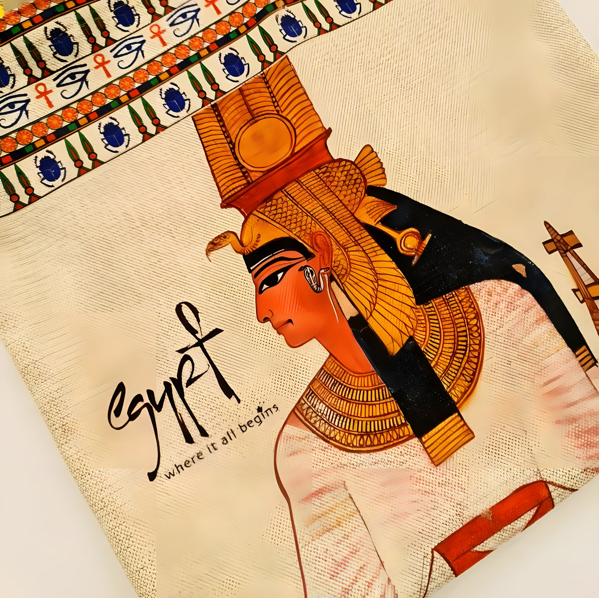 Egyptian Queen Cleopatra Handmade Tote Bag