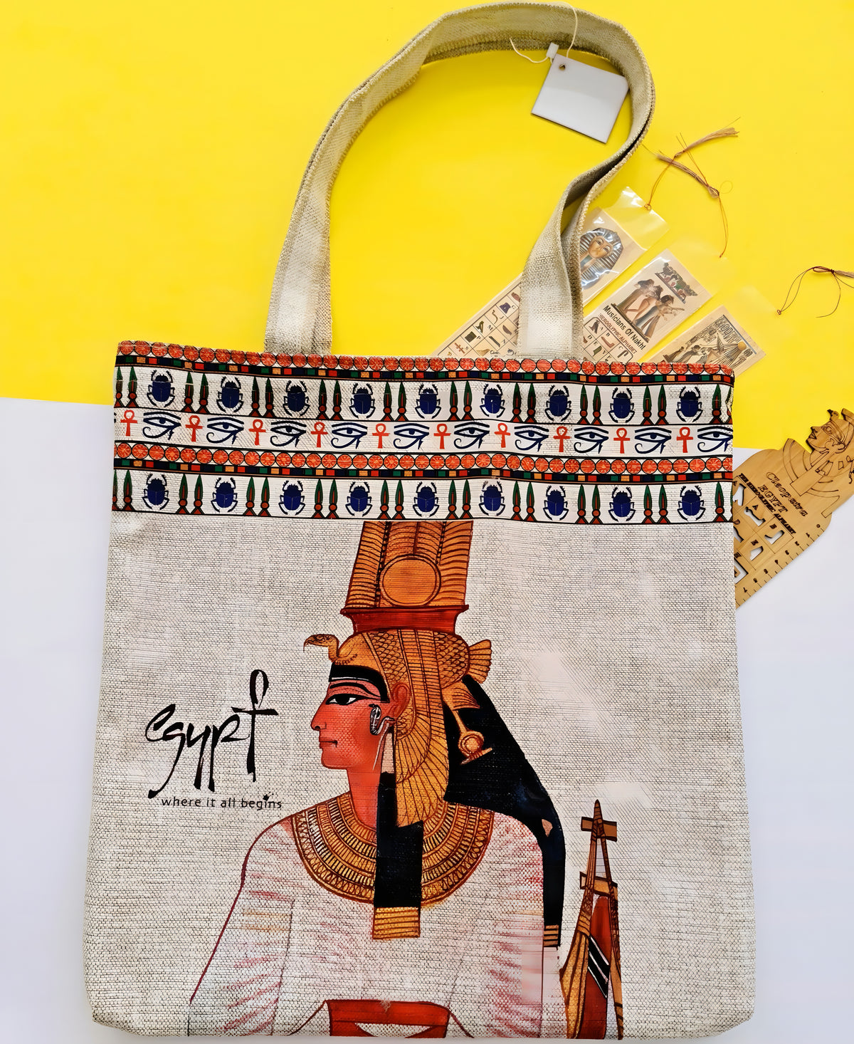Egyptian Queen Cleopatra Handmade Tote Bag