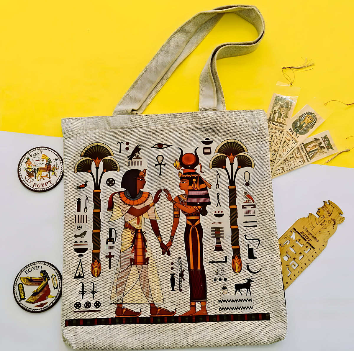 Ancient Egyptian Shoulder Handmade Tote Bag