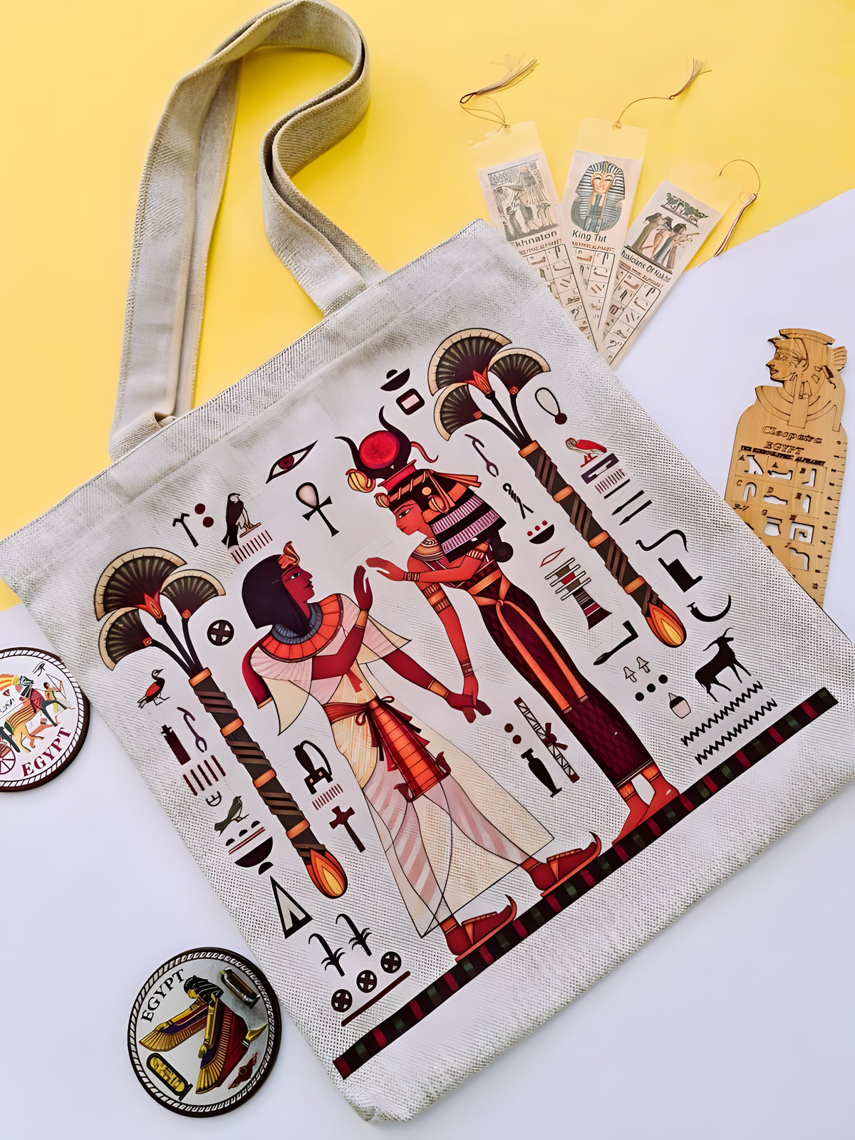 Ancient Egyptian Shoulder Handmade Tote Bag