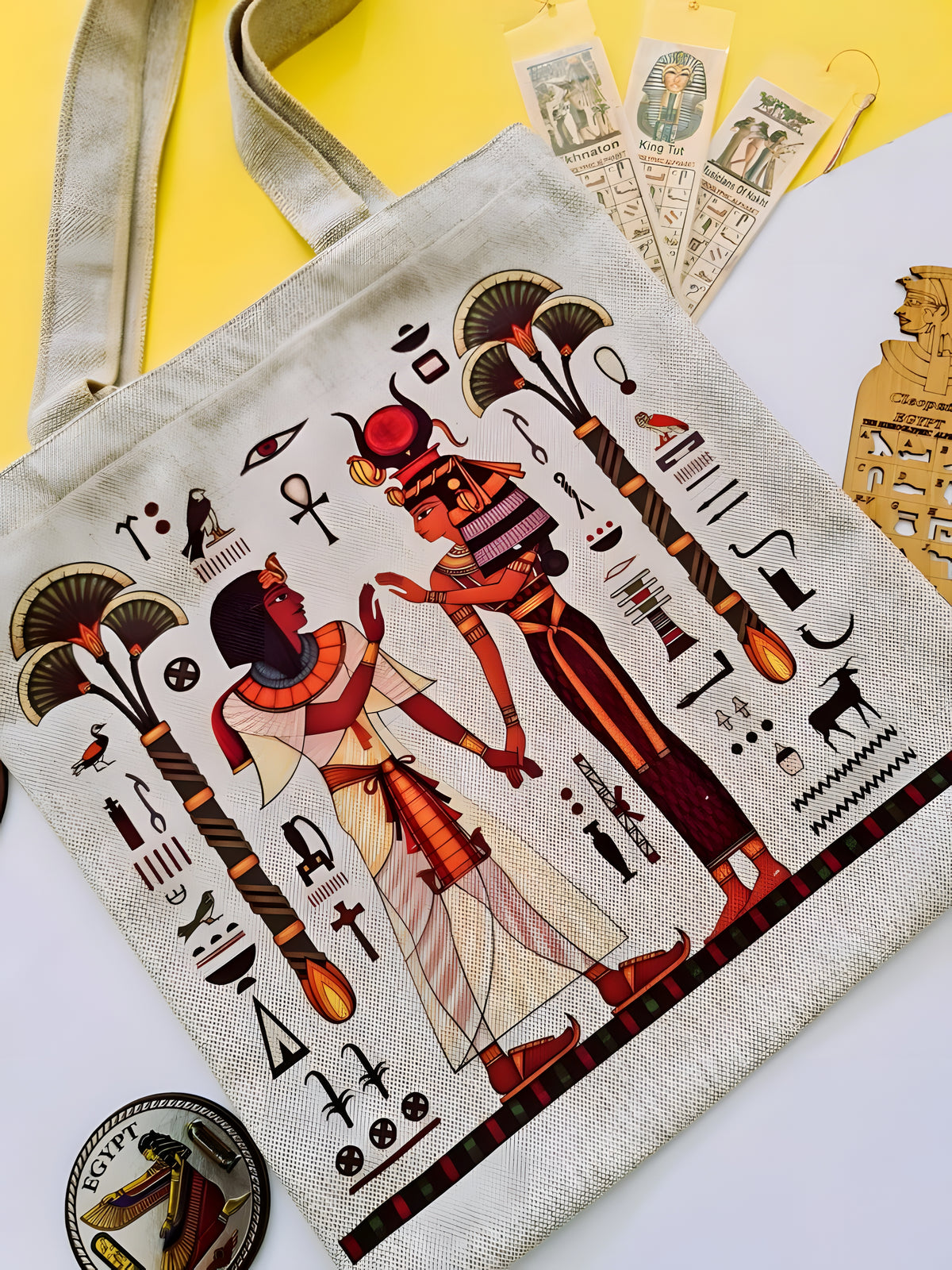 Ancient Egyptian Shoulder Handmade Tote Bag