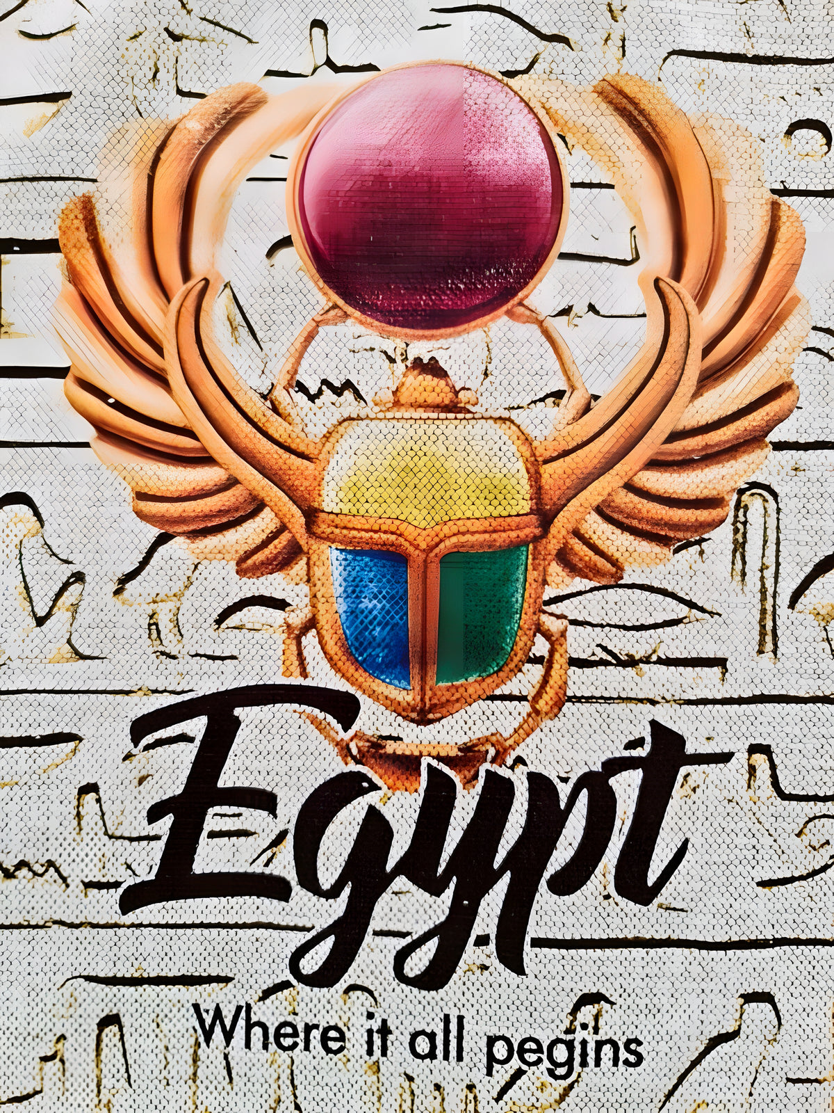 Ancient Egyptian Scarab Handmade Tote Bag