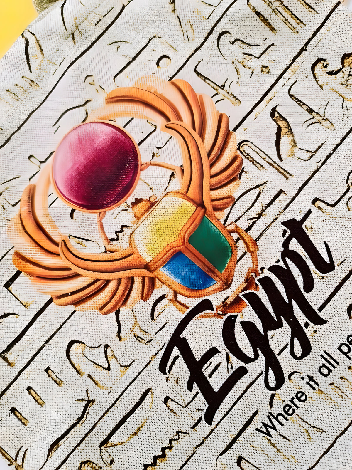 Ancient Egyptian Scarab Handmade Tote Bag