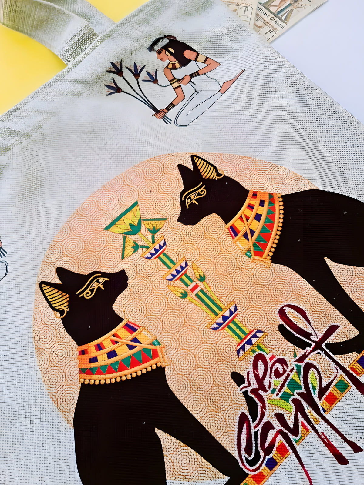 Ancient Egyptian Goddess Bastet Handmade Tote Bag