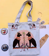Ancient Egyptian Goddess Bastet Handmade Tote Bag
