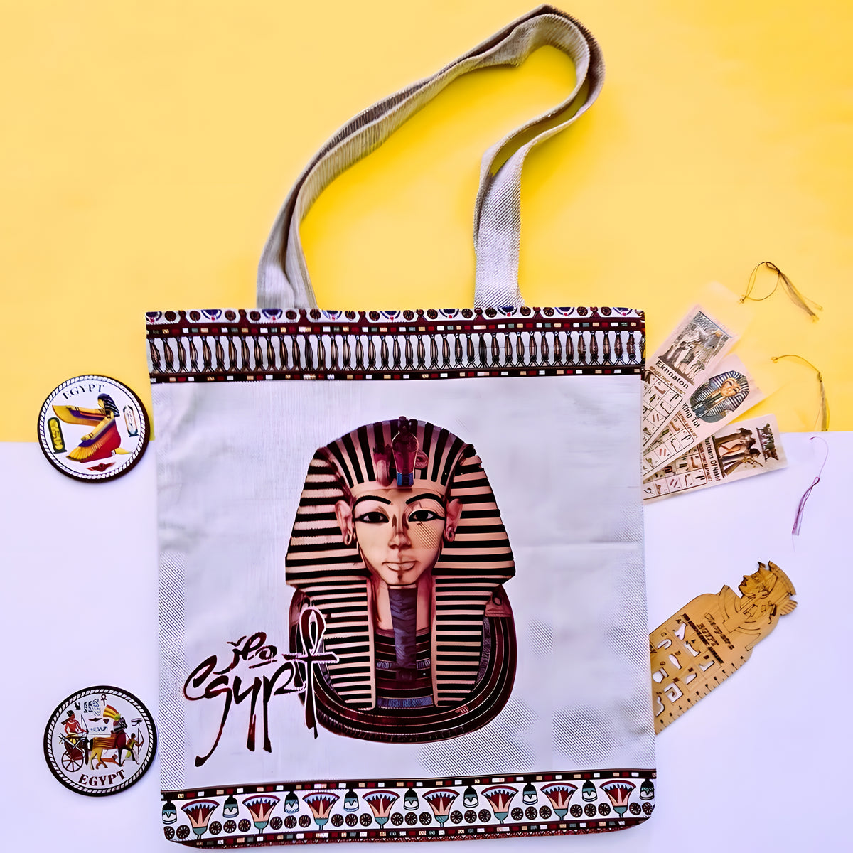 Egyptian King Tutankhamun Handmade Tote Bag