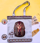 Egyptian King Tutankhamun Handmade Tote Bag