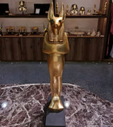 Side view of Anubis statue replica