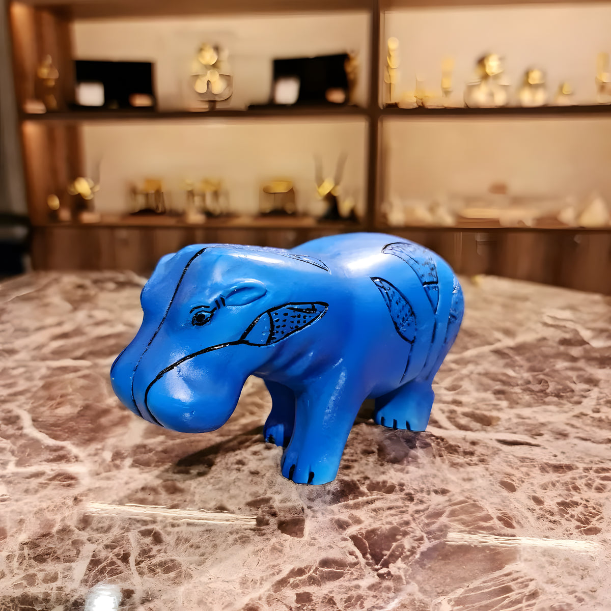Blue Hippo Statue – Taweret, Goddess of Protection