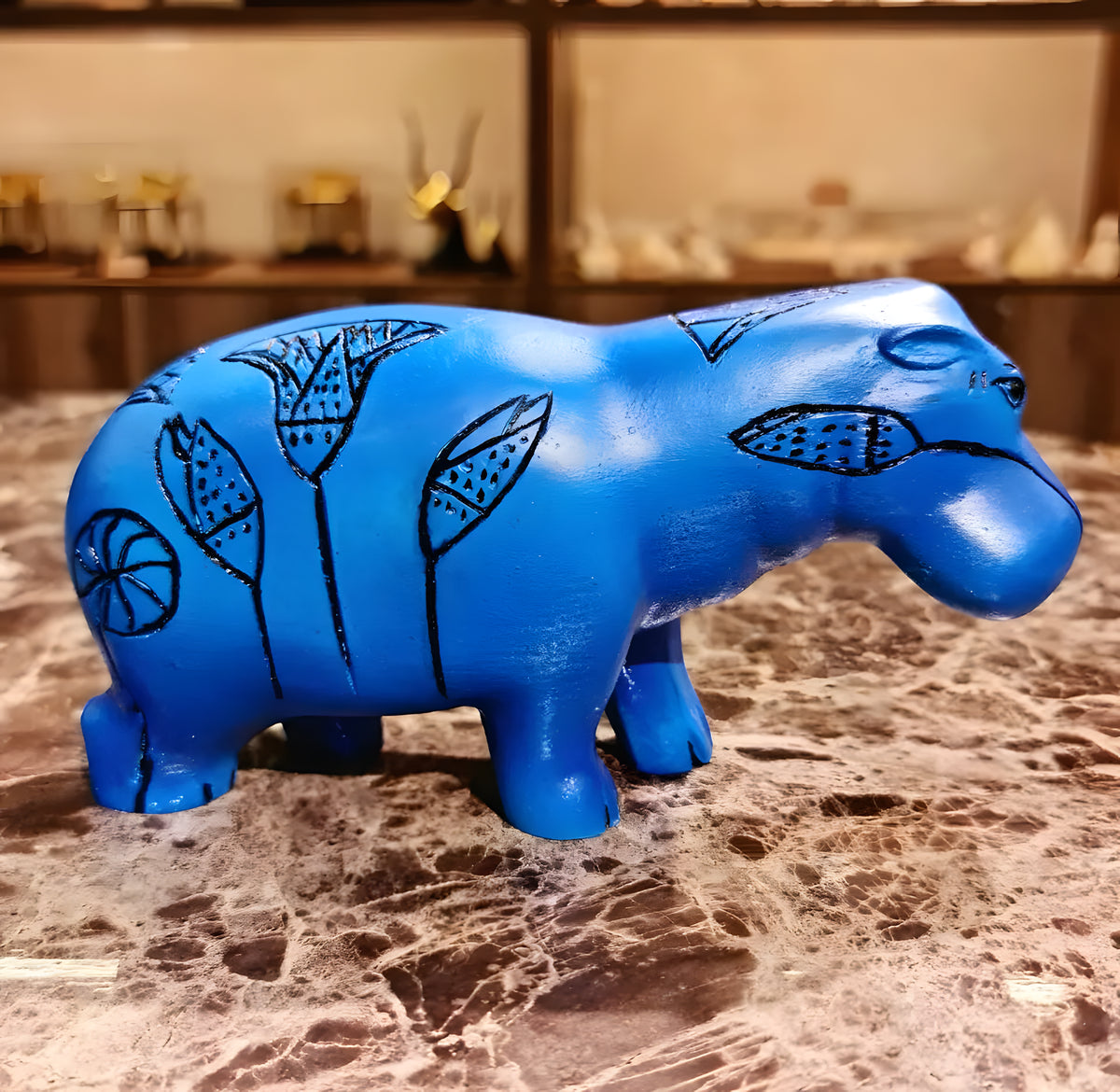 Blue Hippo Statue – Taweret, Goddess of Protection