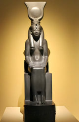 Detail of black finish on Isis statue replica