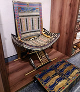 Detail of backrest design on ceremonial throne replica