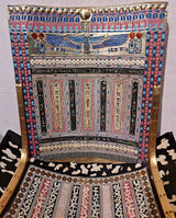 Full view of ceremonial throne displayed
