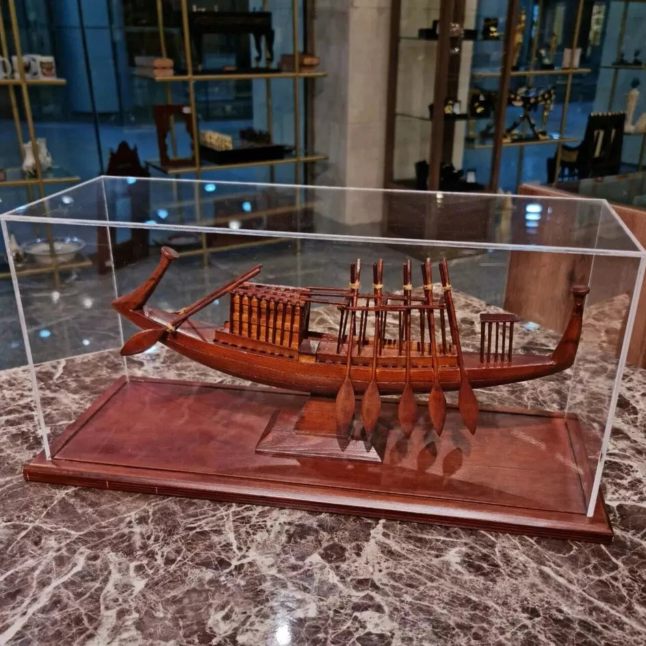 Large Solar Boat of King Khufu, Handcrafted, plexiglass