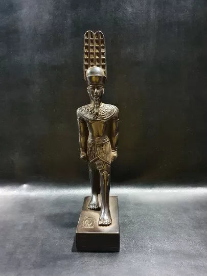 Altar Statue of God AMUN-RA standing Wearing his Crown.