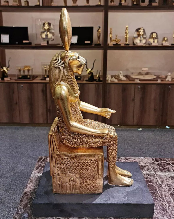 Limited Edition Goddess Sekhmet Seated on a throne, Museum version