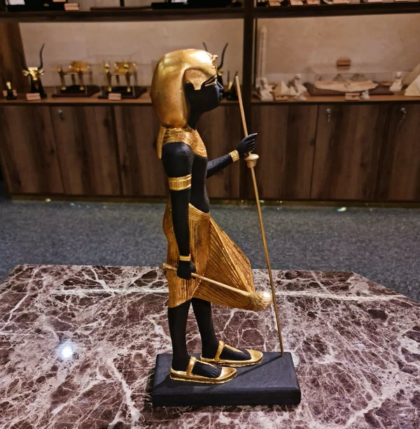 Egyptian Alka Guard Of Tutankhamun Statue Black and Gold