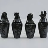 Handcrafted Canopic Jars Set – Egyptian Black Stone