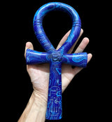 Side view of stone Ankh symbol replica