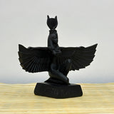 Isis statue replica, black finish seated museum reproduction