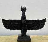 Close-up of black finish detail on Isis statue