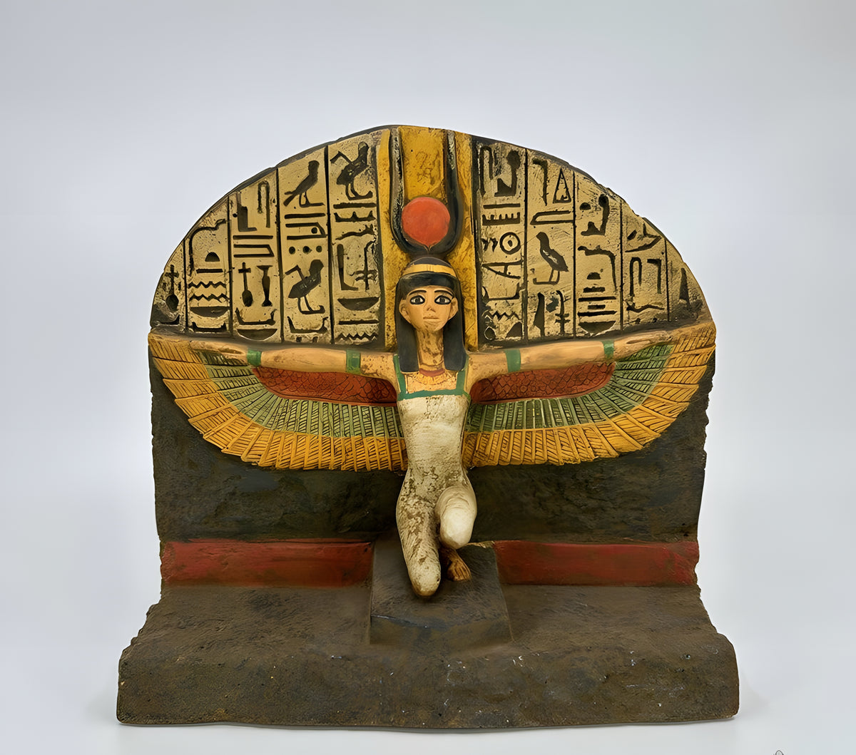 Isis mother goddess statue replica, hand-carved stone museum reproduction