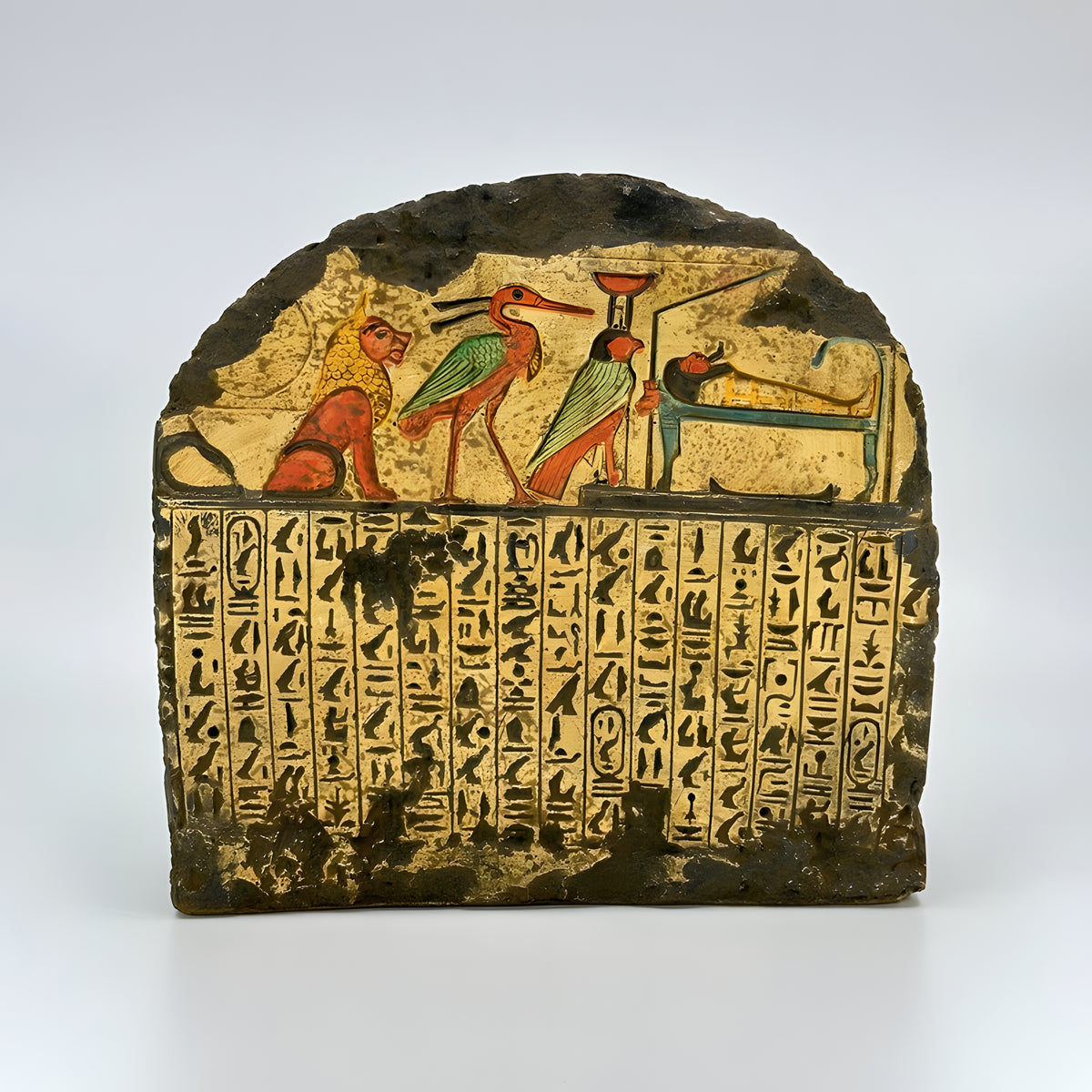Side view of Isis mother goddess statue replica