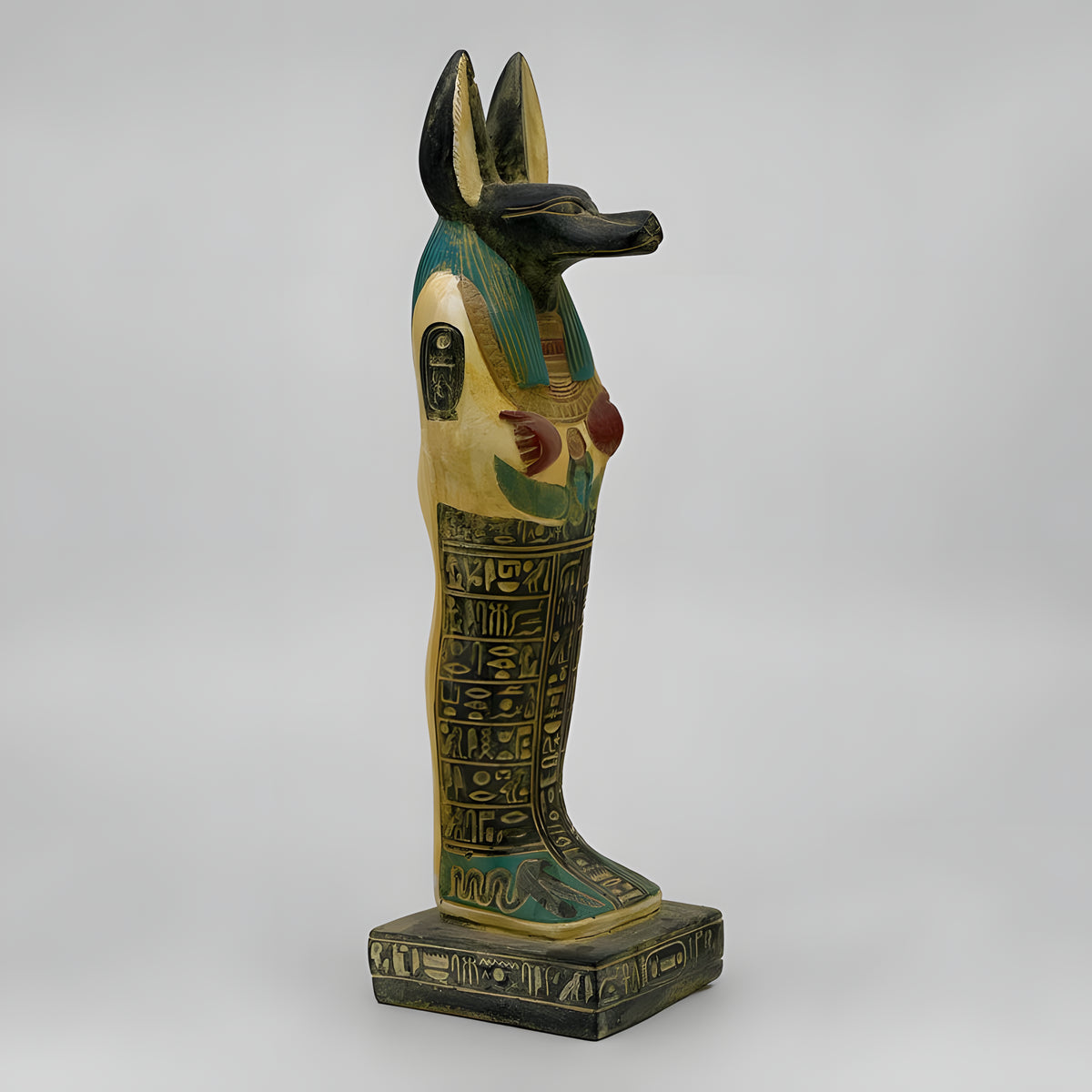 Anubis statue replica 27cm, hand-carved stone museum reproduction